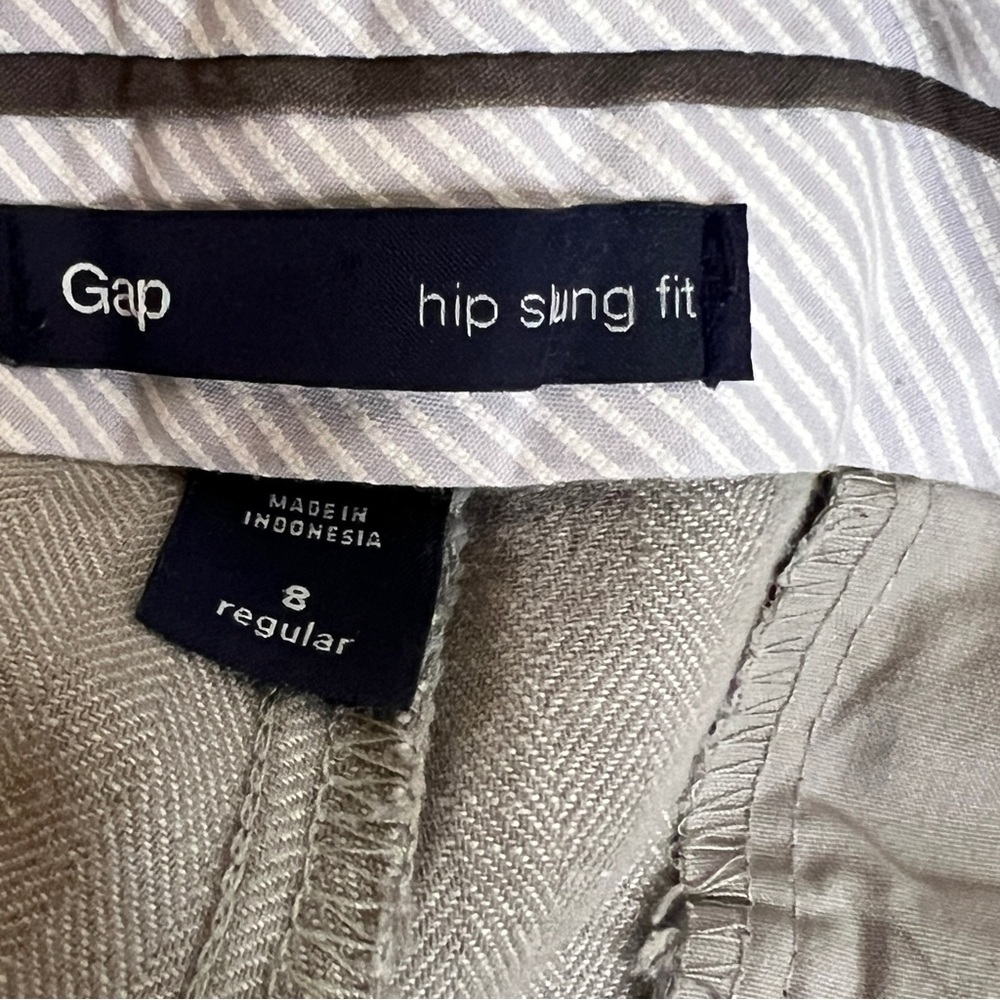 GAP Hip Slung fit Light Linen Khaki Beige Pants - Picture 2 of 16